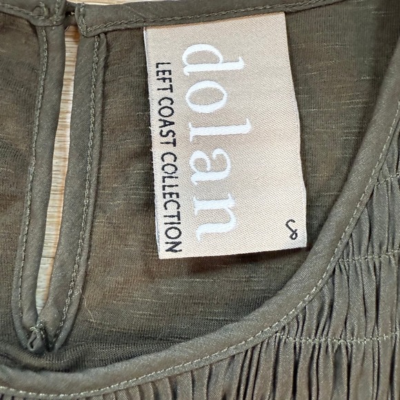Dolan Left Coast‎ Smocked Trapeze Tank Dress Size Small Flowy Relaxed Chic Green - Picture 3 of 10